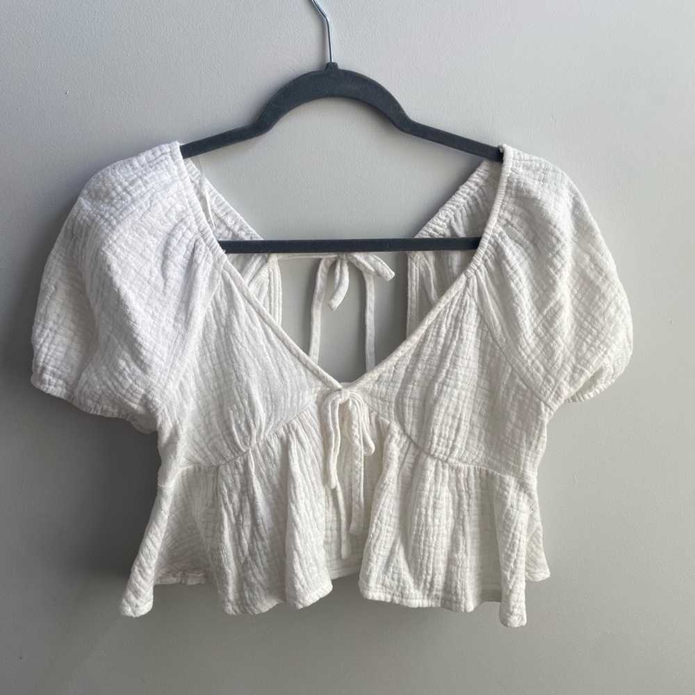 Miami White Puff Sleeve Smocked Blouse